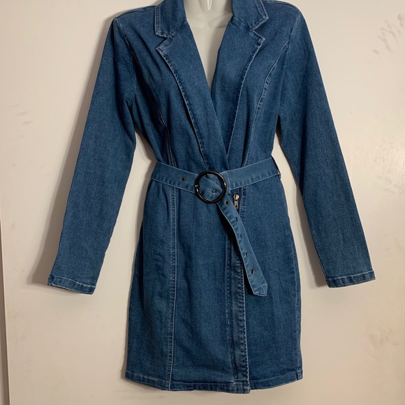 Fashion Nova Cash That Money Blazer Denim Dress - Picture 4 of 8